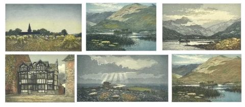 Claude Hamilton ROWBOTHAM (1864-1949) Six coloured etchings