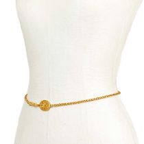 A Chanel 24ct gold-plated belt with CC pierced medallion buckle, circa 1995.