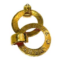 A Chanel 24ct gold-plated pair of hoop earrings, circa 1988.