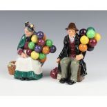 Two Royal Doulton figures - The Balloon Man HN1954 17cm and The Old Balloon Seller HN1315 17cm