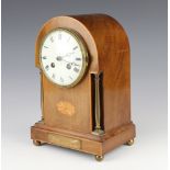 R and Co Paris, a 19th Century 8 day striking mantel clock with 10cm enamelled dial, Roman numerals,