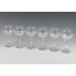 A set of 6 Baccarat Massena pattern large wine glasses 17cm, boxed