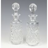 A pair of Brierley cut glass decanters and stoppers 29cm