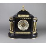 Japy Frere, a 19th Century French 8 day striking mantel clock with silvered dial and Arabic numerals