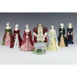 A Coalport group of porcelain figures, The Royal Collection, King Henry VIII and his Six Wives