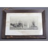 William Lionel Wylie (1851-1931) etching signed in pencil, study of the Battle of Jutland 22.5cm x