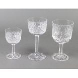 A set of Thomas Webb Wellington glassware comprising 6 large wine glasses, 10 small wines, 8 sherry