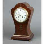 J Marti, 19th Century French 8 day striking mantel clock, the 11cm dial with Roman numerals marked