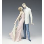 A Lladro group of lady and gentleman in evening dress 29cm