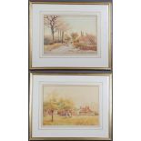 James Matthews, 19th/20th British School watercolours, a pair, "At West Clandon and Near Ripley