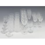 A set of Royal Doulton glassware comprising 4 large wine glasses, 6 small wines, 2 champagne