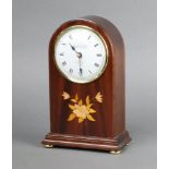 Knight and Gibbs, a Victorian style battery operated bedroom timepiece with 8cm enamelled dial,