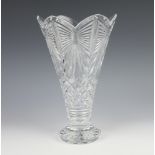 A Waterford flared neck vases with hobnail decoration 29cm, boxed