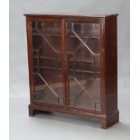 A Georgian style mahogany bookcase, fitted shelves enclosed by astragal glazed panelled doors,