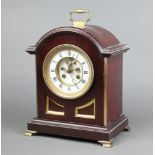 J Martin, a 19th Century French 8 day mantel clock with visible escapement, 10cm dial with Roman