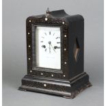 Thomas A Paris, a 19th Century French 8 day striking mantel clock with silk suspension, the 9cm