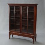 A 19th Century mahogany bookcase with moulded and dentil cornice, fitted adjustable shelves enclosed