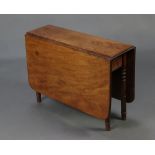 A 19th Century mahogany drop flap tea table 58cm h x 81cm x 24cm (cut down) Sun bleached, contact