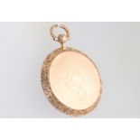A 9ct yellow gold engine turned locket 36mm, 12.9 grams gross