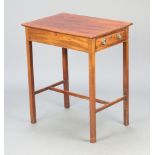 A 19th Century rectangular inlaid mahogany occasional table fitted a drawer, raised on square