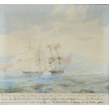 19th Century watercolour unsigned, maritime study 41cm x 46cm This picture is faded