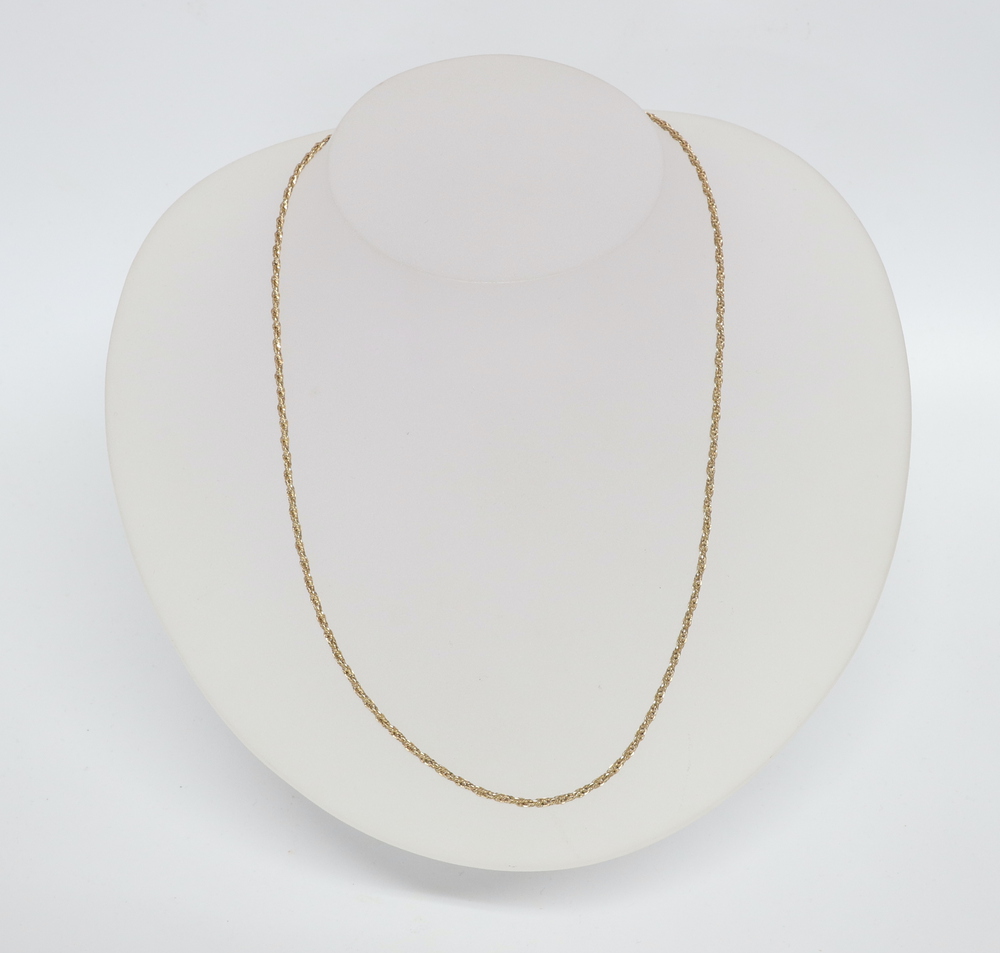 A 9ct yellow gold bracelet 17cm a flat link ditto 18cm and a necklace 40cm 7.2 grams - Image 2 of 3