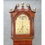 J W A Laker of Newcastle, an 18th Century 8 day striking longcase clock, the 33cm brass dial with