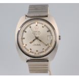 A gentleman's vintage Omega electronic calendar wristwatch contained in a 35mm steel case, no.
