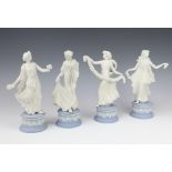 A set of 4 Wedgwood Jasperware figures from The Dancing Hours Collection - Laurel Garland no. 966 of