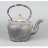 A Victorian cast iron range kettle 29cm h x 26cm w x 18cmd