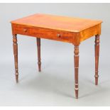 A Victorian mahogany side table fitted a frieze drawer, raised on turned supports 76cm h x 93cm w