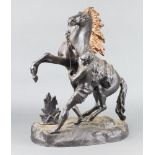 A 19th Century spelter figure of a Marley horse 46cm h x 37cm w x 19cm d