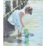 **Sherree Valentine Daines (b1959) a limited edition enhanced oil on board "Green Bucket" no.29 of