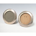 A pair of circular silver photograph frames Birmingham 1918, 15cm Both have minor dents