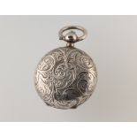 An engraved silver sovereign holder with scroll decoration Birmingham 1911, 20 grams gross