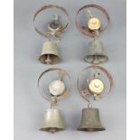 A set of 4 19th Century brass servants bells