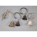 Four various 19th Century brass and steel servants bells