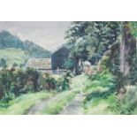 James Reville (1904-2000), watercolour "The Black Barn", signed and dated 1976 37cm x 55cm to bottom