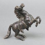 A 19th Century bronze figure of a rearing horse 10cm x 9cm x 3cm