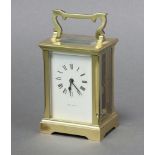 Mappin & Webb, a 20th Century carriage timepiece with 5cm enamelled dial, contained in a gilt