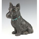 A ceramic figure of a black highland terrier impressed 1209 30cm Minor chips