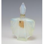 An Art Deco Sabino style fan shaped scent bottle and stopper impressed mark France 15cm