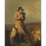 A Victorian oil on canvas unsigned, shepherd with sheep dog and flock 64cm x 52cm There are numerous