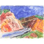 **George W Hooper, 1910-1994, watercolour signed, label on verso "The Cutting/Western Australia"