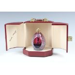 Sarah Faberge, The Snowball Egg scent bottle with silver gilt stopper Birmingham 2006, number 126,