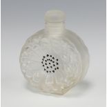 A modern lalique Dahlia Flacon scent bottle and stopper, etched lower case marks lalique france 8cm