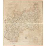 J Carey, a map of Gloucestershire 49cm x 42cm This map is extensively faded