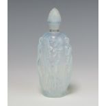 A Sabino Art Deco opalescent scent bottle and stopper - Nudes and Nymph with etched lower case