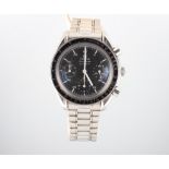 A gentleman's steel cased Omega Speedmaster automatic wristwatch with 3 subsidiary dials and