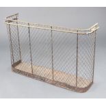 A Victorian and brass and mesh nursery spark guard 69cm h x 107cm w x 30cm d